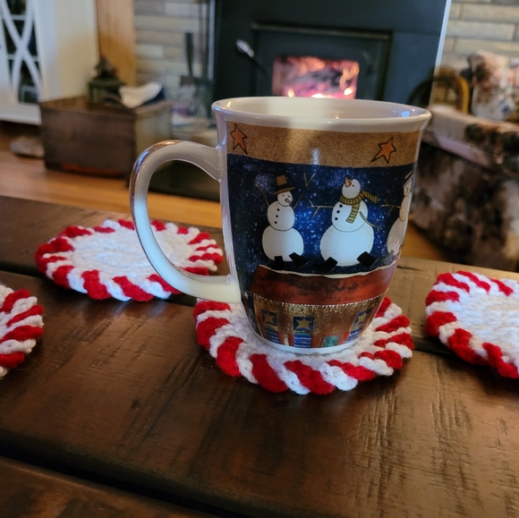 Peppermint Coasters 4 set - Picture 4 of 7